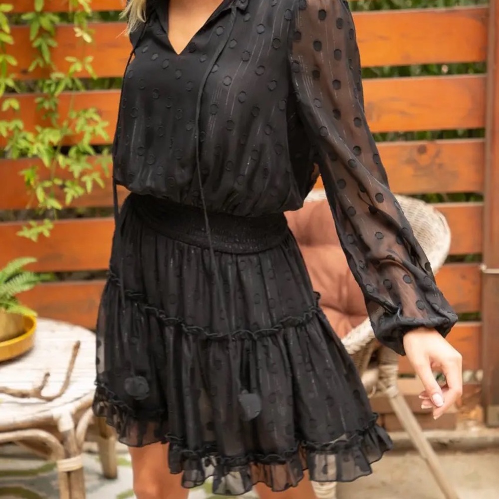 Makenzie Mini Dot Ruffle Dress

Size available: Small, Medium & Large